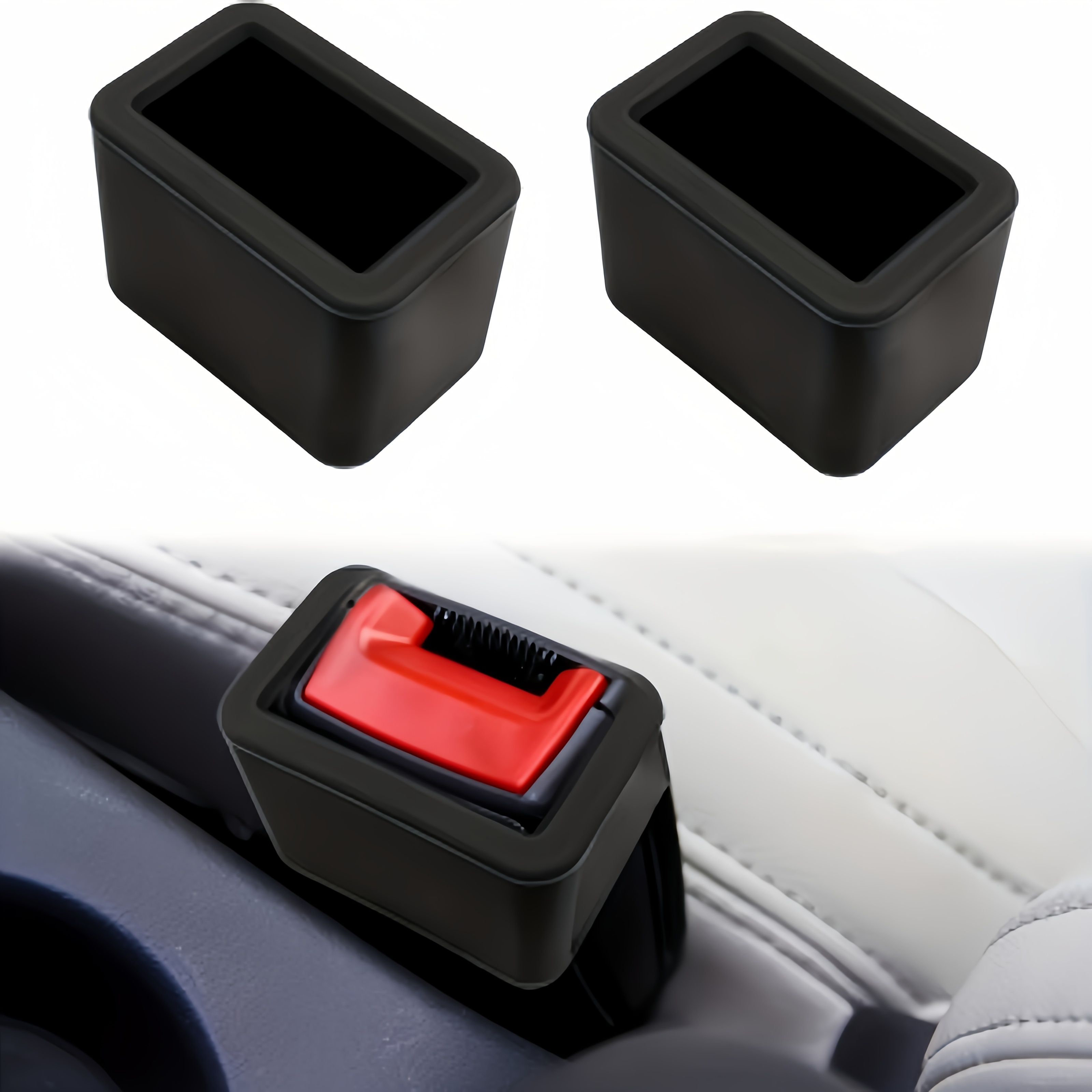 TEMU Auto Parts/ Car Safety Locks, Seat Belt Buckle Holders, Heavy-duty Plastic Ergonomic Red Lever Safety Locks, Suitable For Cars/ Suvs/ Trucks