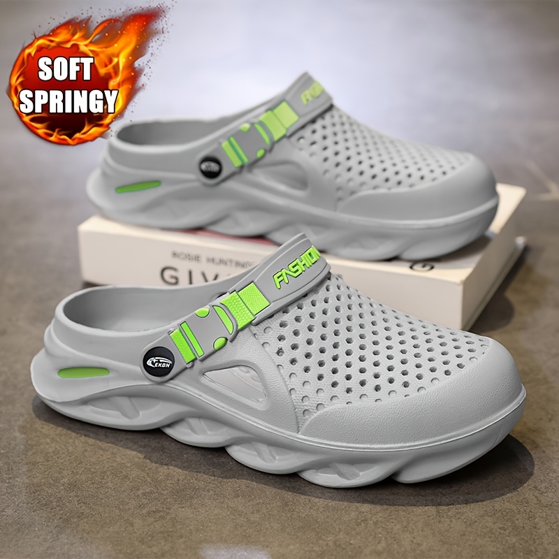 Image of Hole-toe Men's Summer Slippers Men's Non-slip Garden Shoes Outdoor Wear Dual-use Indoor Beach Sandals Men