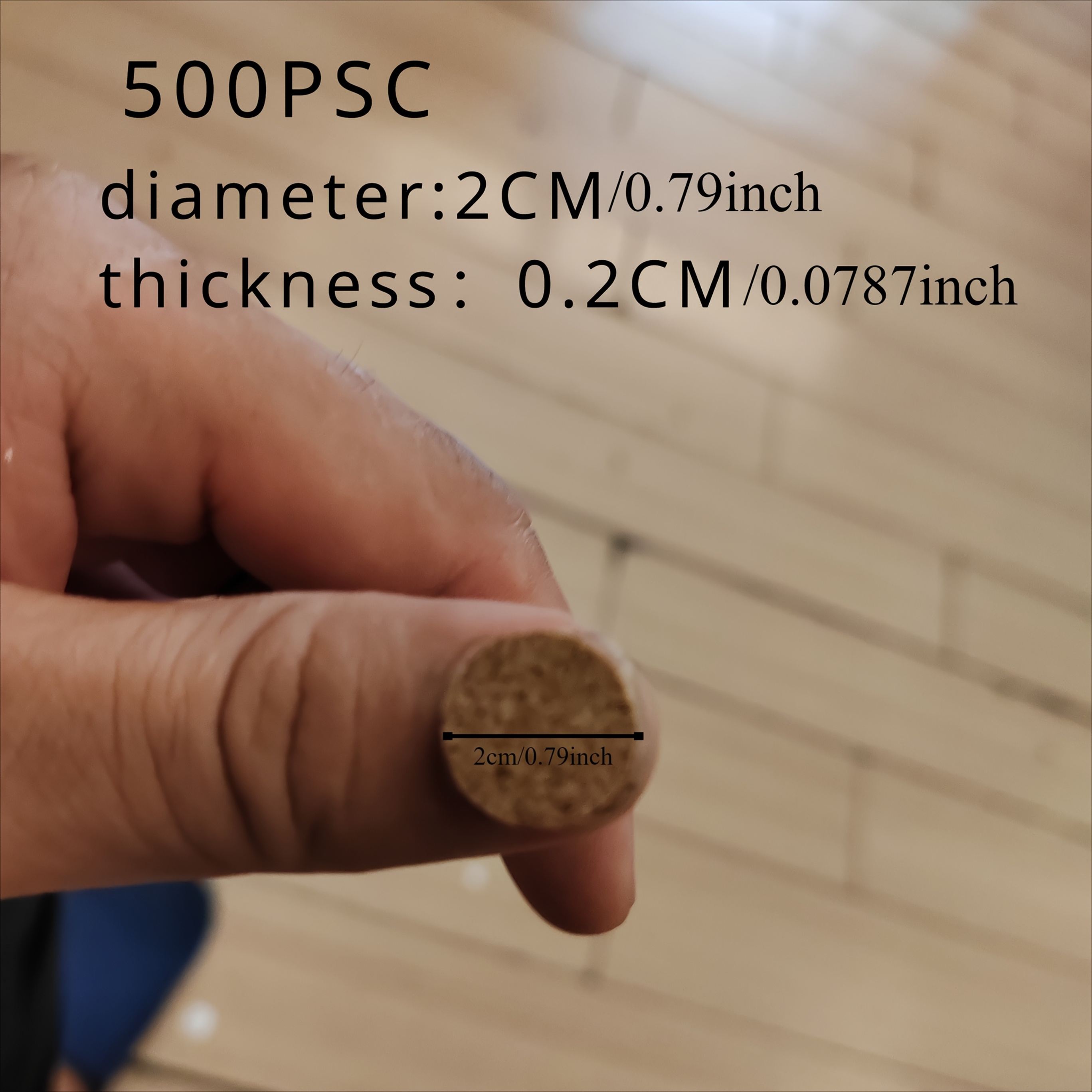 Image of 1 Set Of 500 Self-adhesive Cork Pads With A Diameter Of 20mm And Thickness Of 2mm