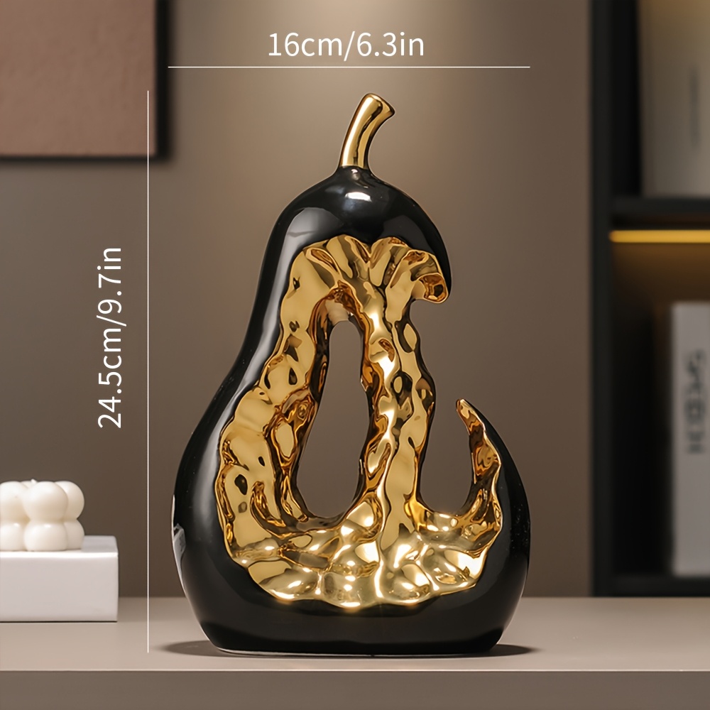 1pc Modern Abstract Ceramic Pear High-end Decoration Soft Decoration Ceramic Gift Wine Cabinet Decoration Desktop High-end Feeling Light Decoration