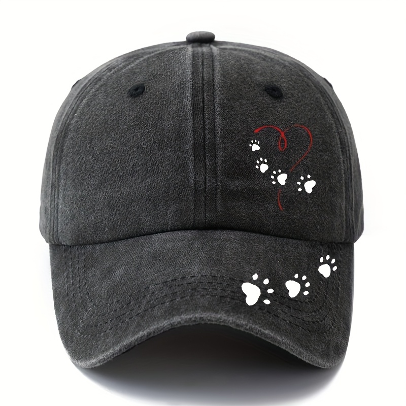 E-shop Eine stylische Unisex-Baseballkappe mit bedruckten Katzenpfoten-Designs, für Outdoor-Urlaube, Camping und Freizeitaktivitäten. Sie bietet