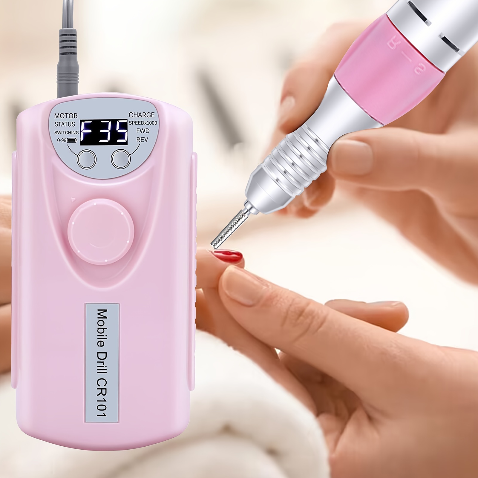 

Portable Cordless Rechargeable Electric Nail Drill, Professional Manicure Care At Home, Ideal For Salon-quality Nails & Gel Polish Removal, Includes Drill Bit Set