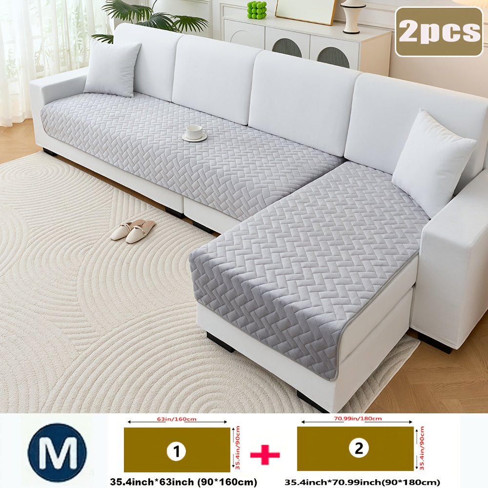 TEMU Eine zweiteilige Flanell-Sofabezug mit einem bohemischen geometrischen Design - Hergestellt aus rutschfestem, tierfreundlichem Polyester, ideal