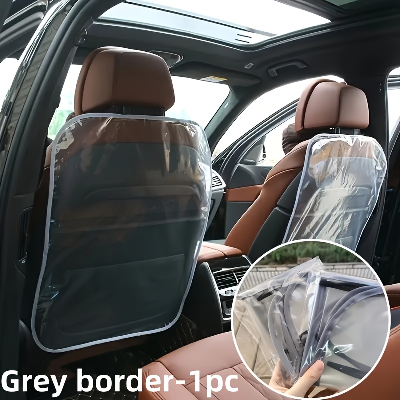 TEMU 1/2/4 piezas de fundas protectoras transparentes antimanchas para respaldo de asiento de coche con /, cojines a prueba de - Grosor: 0.13 mm