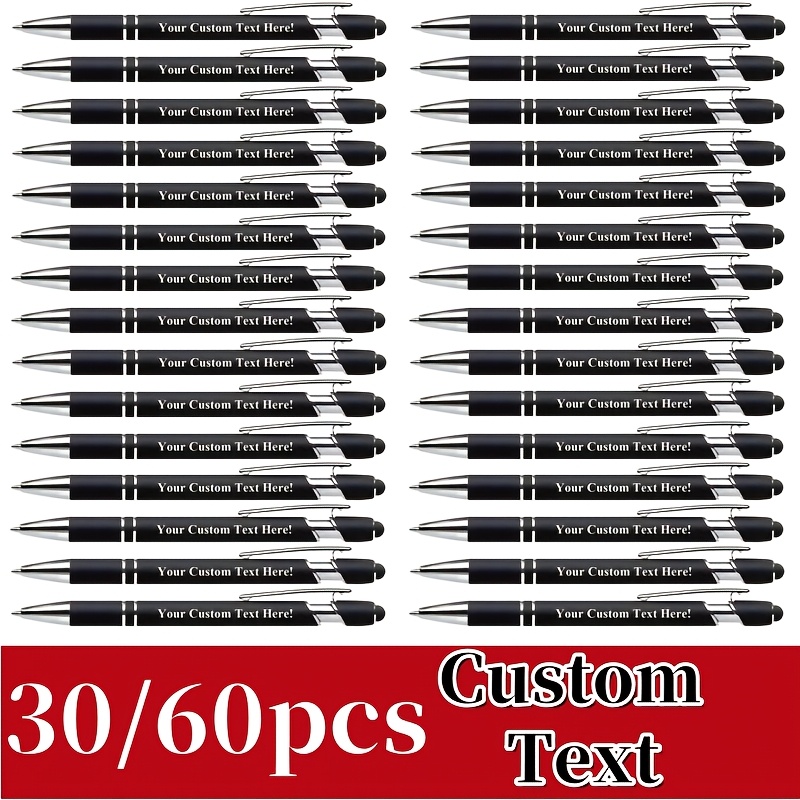 

Custom Engraved Ballpoint Pens - Ideal For , Anniversaries & More - Smooth With Medium Tip, Touchscreen Stylus, Black Metal & Plastic