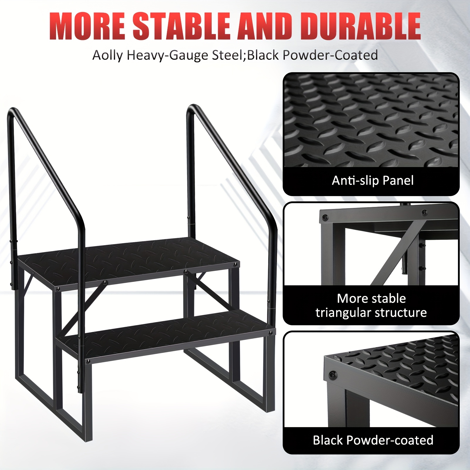 hot tub steps outdoor 2 rv steps with 2 handrails   3 0 portable rv stairs truck   steps stool ladders for travel trailers   motor   and porch