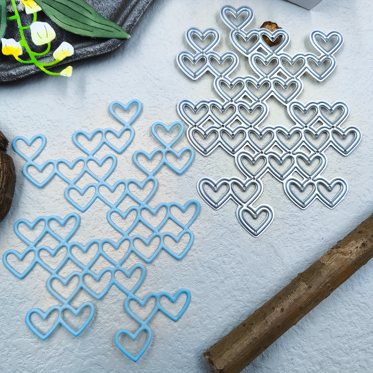 

A Heart-shaped Golden Cutting Die For Making Paper Cards And Decorations.