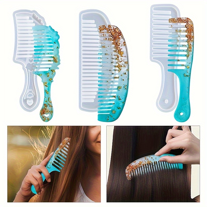 

Moule en silicone pour peigne universel vintage en résine pour femmes pour la fabrication de peignes à cheveux en résine