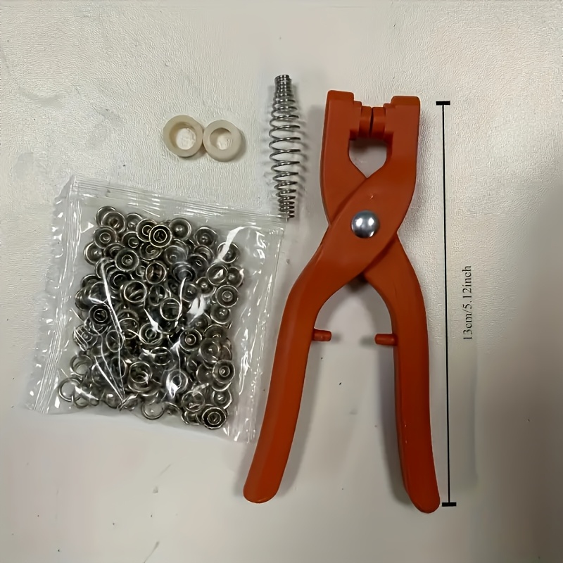 201pcs Includes 200 Buttons And 1 Pliers Set, Hand Press Pliers- Sturdy Stainless Steel Set For Clothing, Hats, And Bags- Includes Installation Tools, Hand Tools| Set| Durable Connector