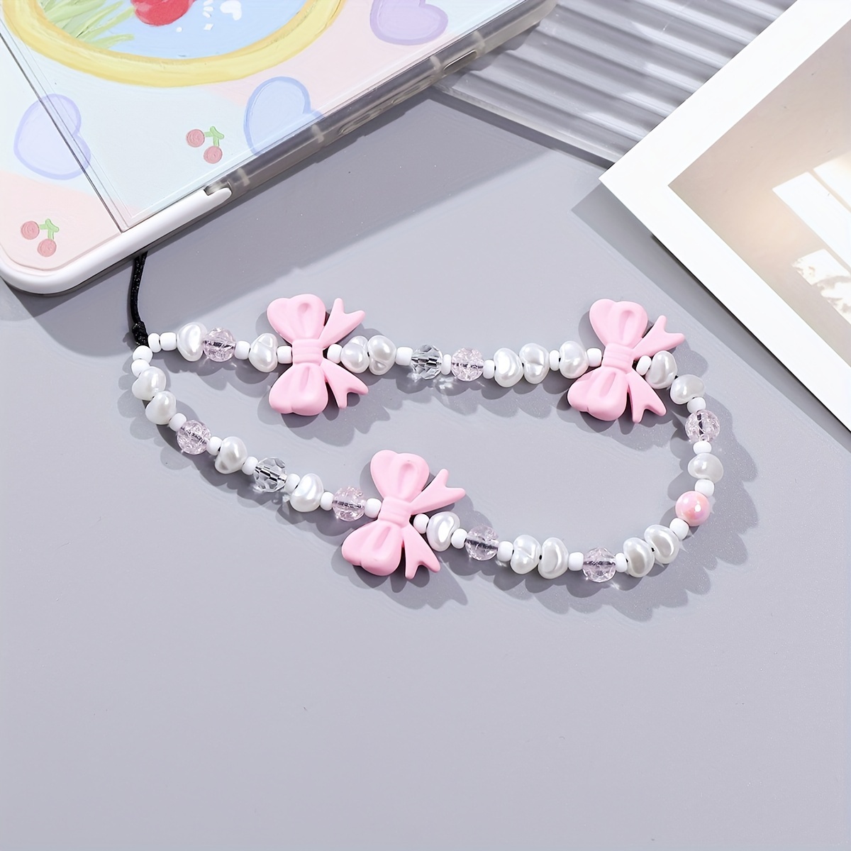 Bow Beaded Mobile Phone Chain