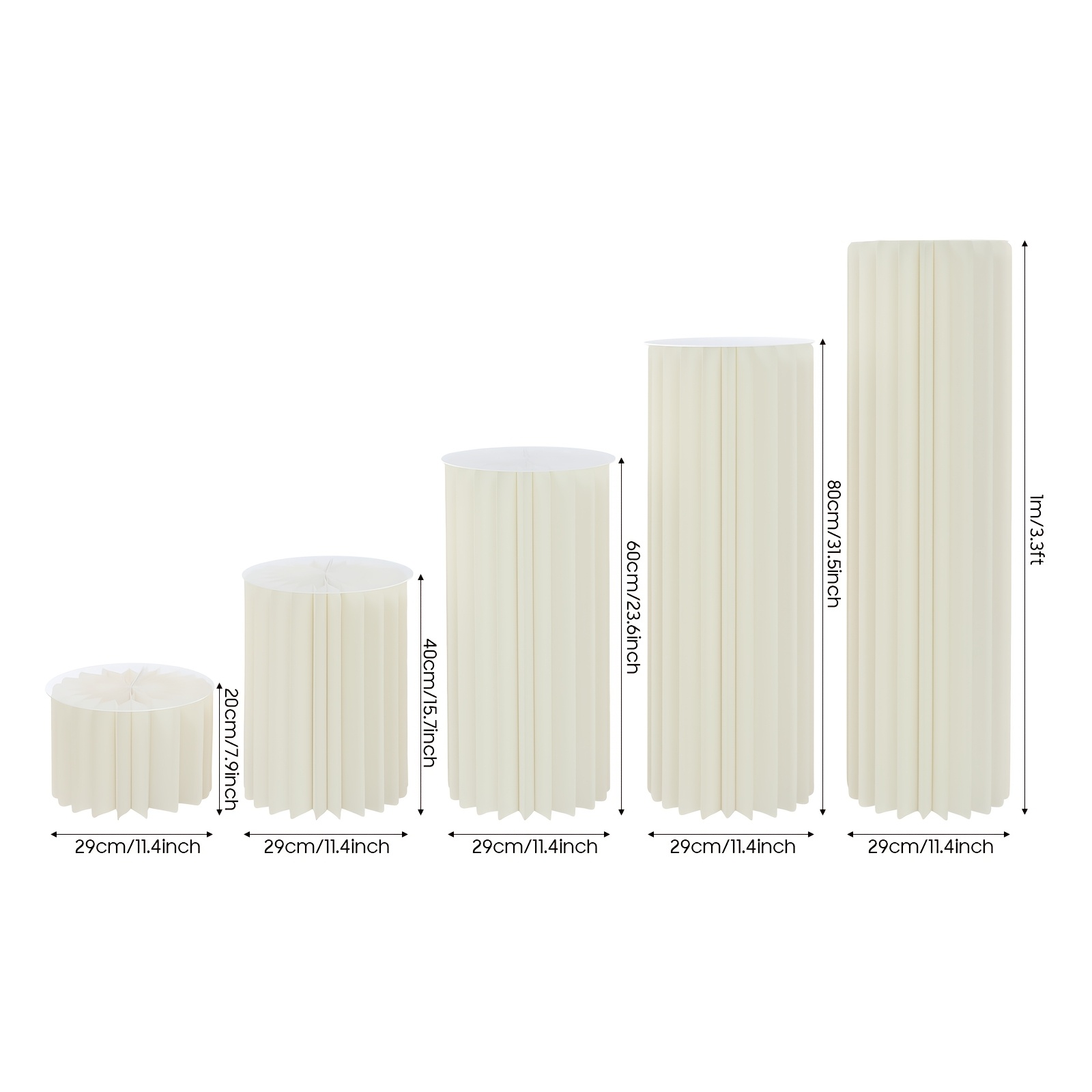 TEMU Set di 5 supporti per fiori in cartone - Decorazione a cilindro a d'ape per corridoio nuziale con piastre in PVC (11.8 pollici), capacit� di