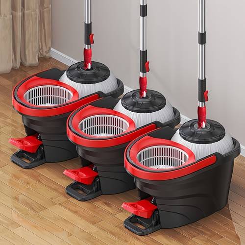 5pcs set rotary mop hand washing household sweep cleaning mop bucket cover telescopic rod pedal manual pressure floor cloth