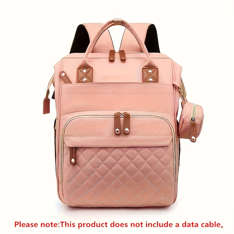Image of Diaper Bag Backpack, Retro Minimalist Style, Large Capacity Multi-compartment Handbag, Portable Storage Bag For Mothers