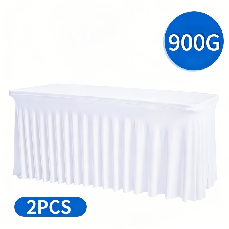 TEMU 1/2/4pcs Table Skirt, Kitchen Spandex Black/red Table Skirt For Rectangle Tables 6ft, Table Covers For 6 Foot Tables, Washable And Wrinkle