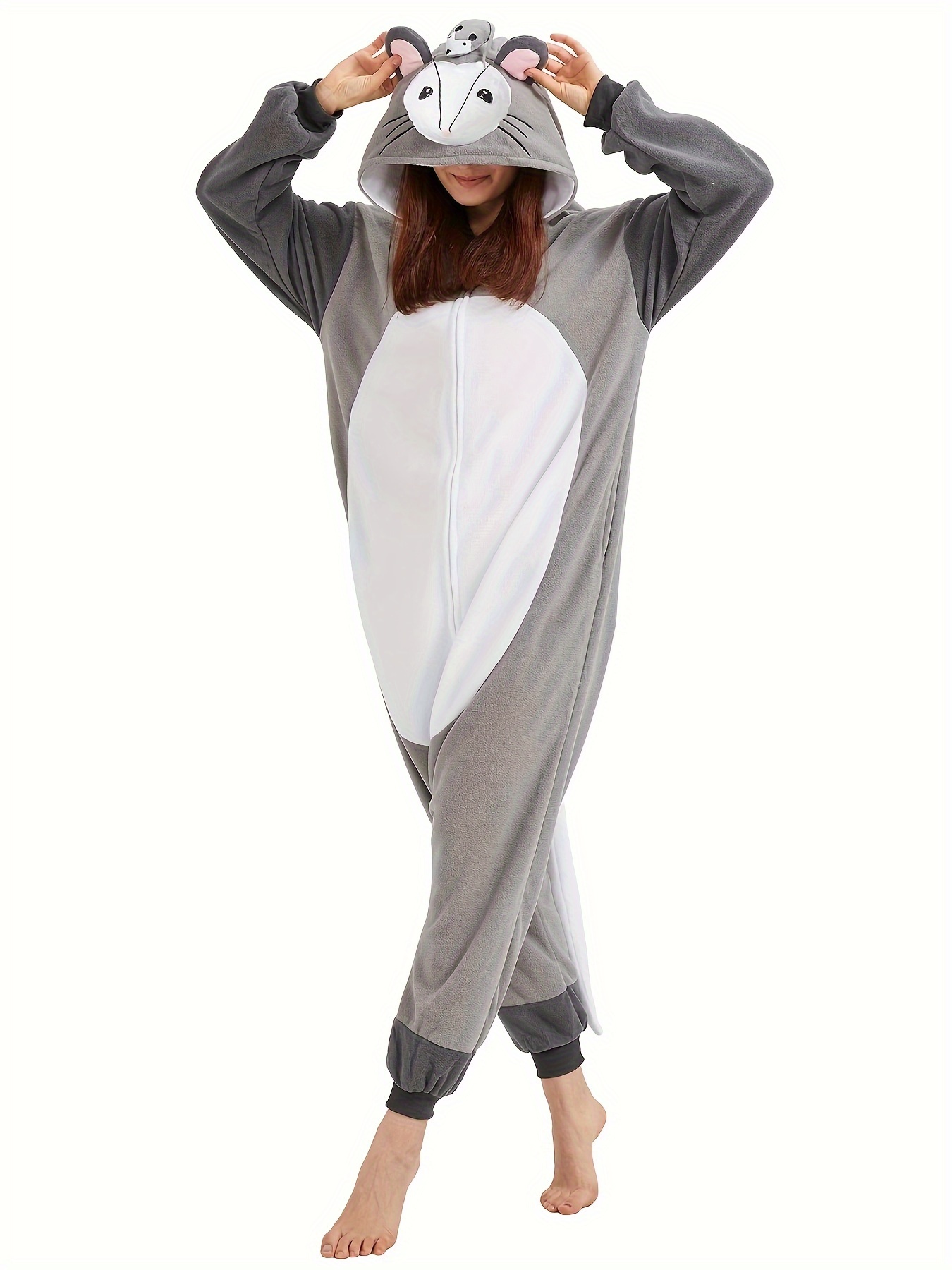 Cartoon Adult Opossum Onesie Pajamas Halloween Costume - Temu