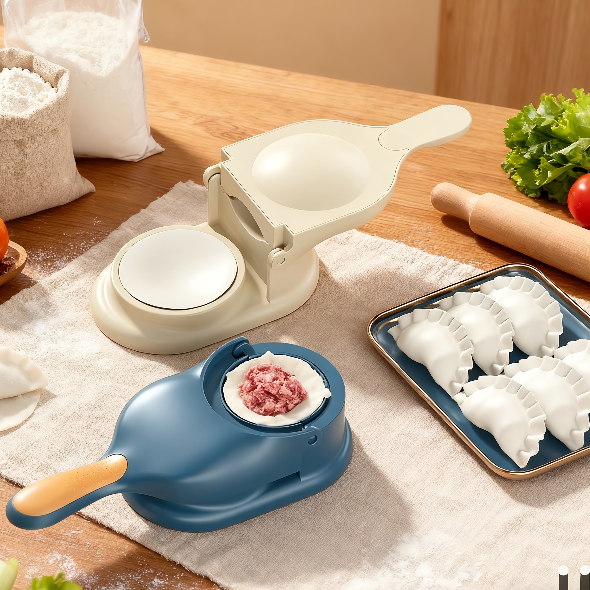 2-in-1 Automatic Dumpling Maker and Dough Press