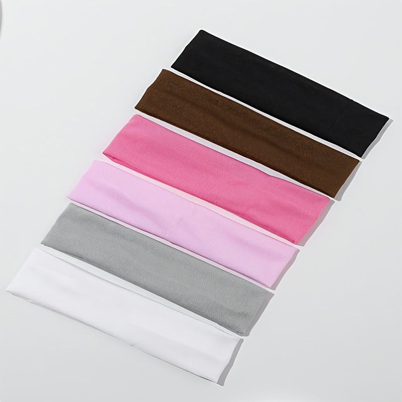 TEMU 6pcs Set Of Spring/summer Thin Sweat-absorbing Non-slip Solid Color Headbands, , Suitable For Daily Life And , Pink Accessories, Headband