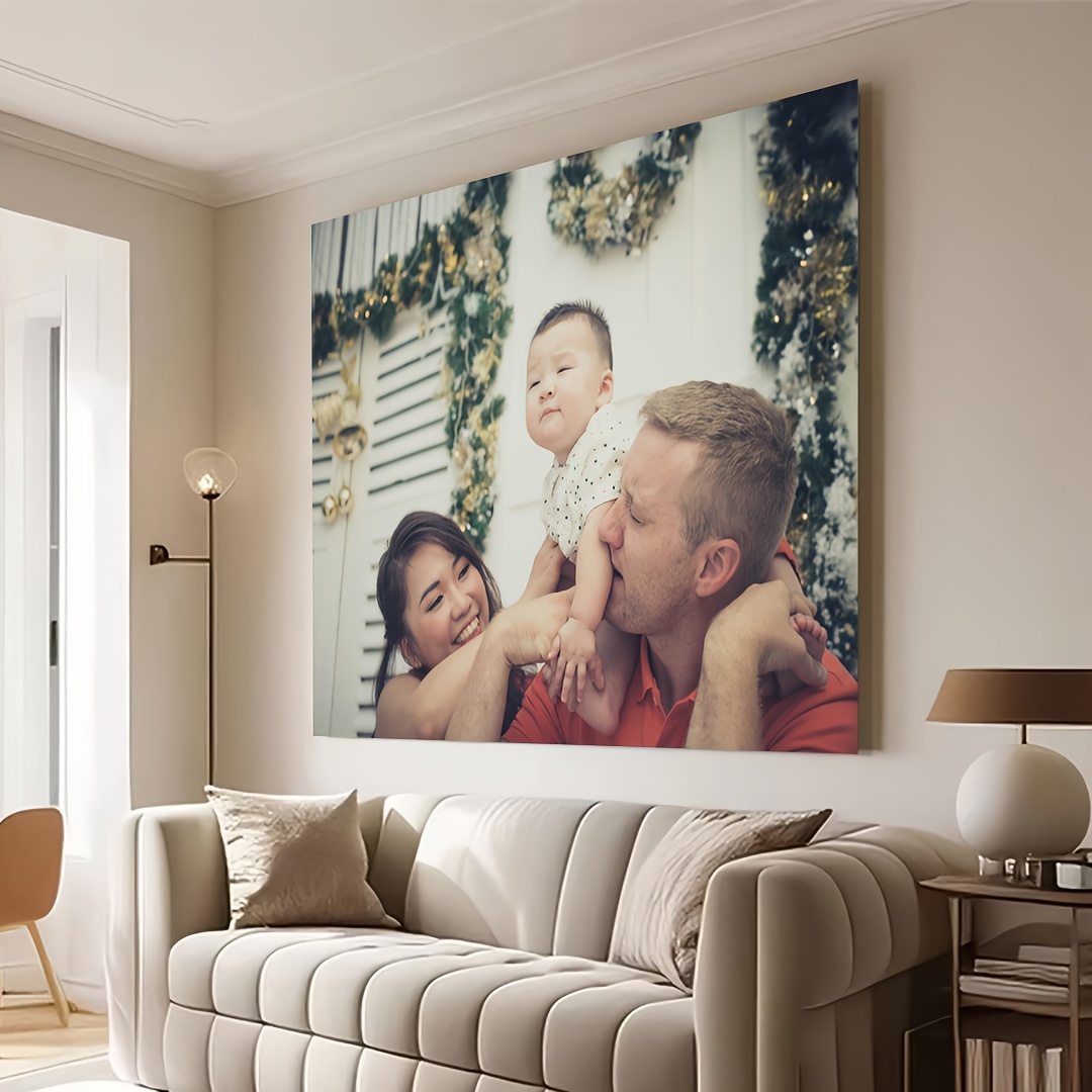 Custom Photo & Text Canvas Print for Baby Pictures