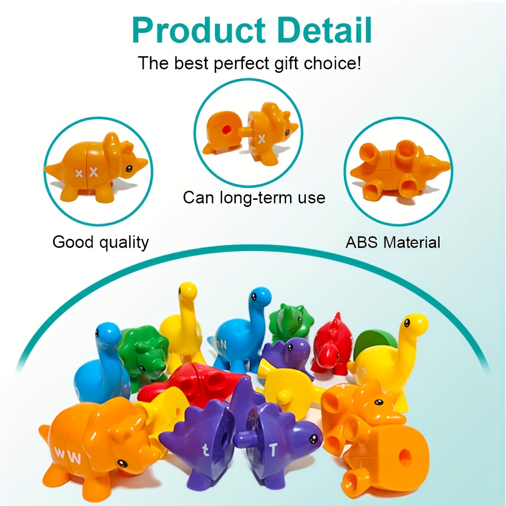 Coyban Double-Sided ABC Dinosaur Alphabet and Number Matching Toy | Educational Letter Recognition and Counting Activity, Plastic, Multicolor, Ideal for Dinosaur Themed Parties and Gifts 29 Coyban Double-Sided ABC Dinosaur Alphabet and Number Matching Toy | Educational Letter Recognition and Counting Activity, Plastic, Multicolor, Ideal for Dinosaur Themed Parties and Gifts