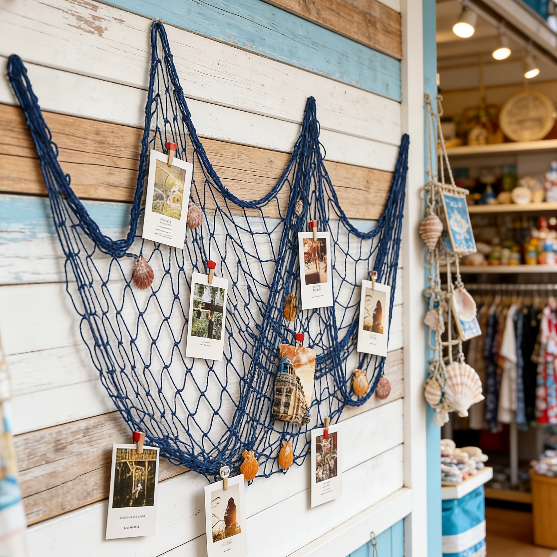decorative fishing net on wall 3D Decoration Fishing Net - 2 Pack