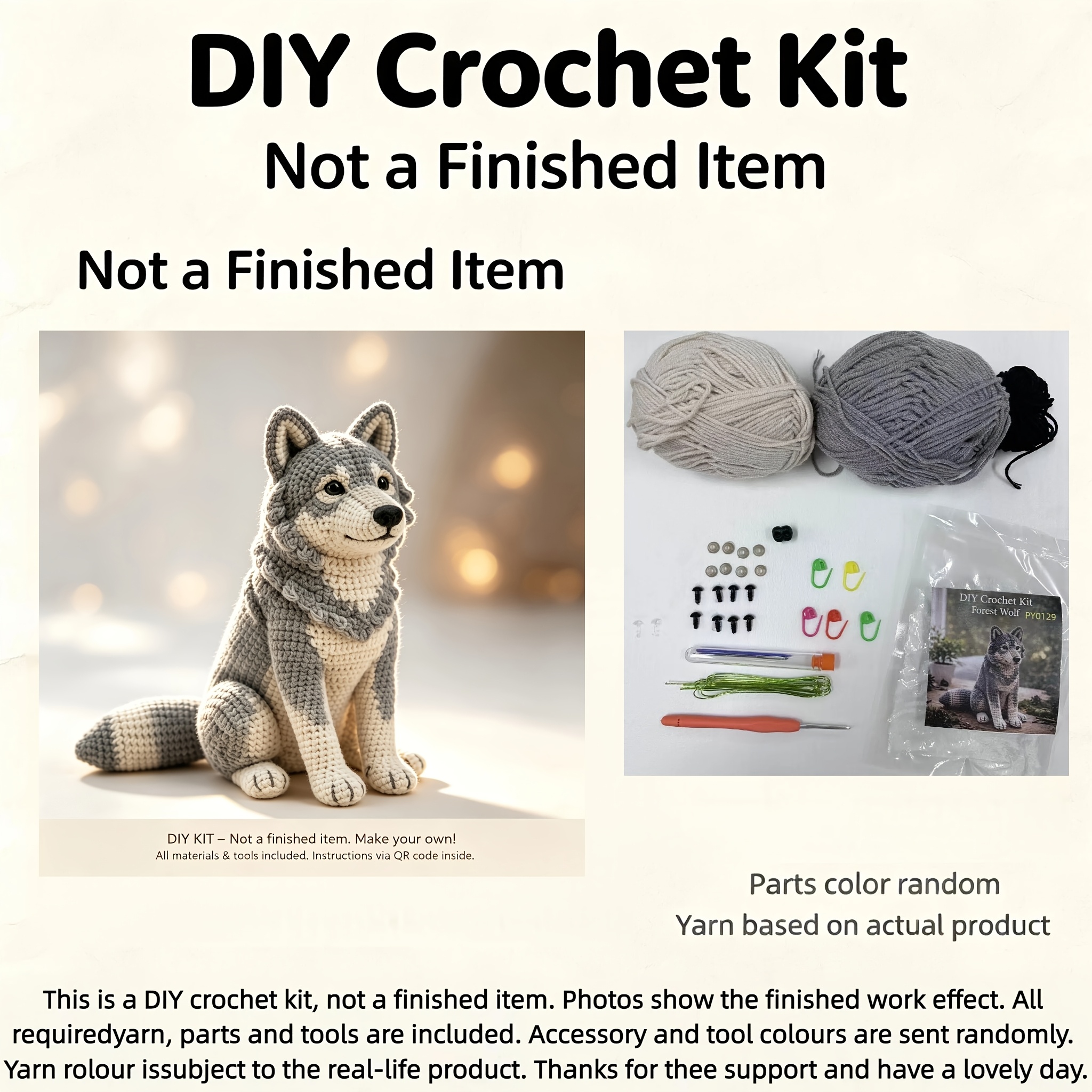 TEMU Kit de Crochet à Soi- - - Convient aux Crocheteurs Expérimentés - Pack de Matériel de Crochet à Soi- Incluant Laine et Crochet, Ensemble de