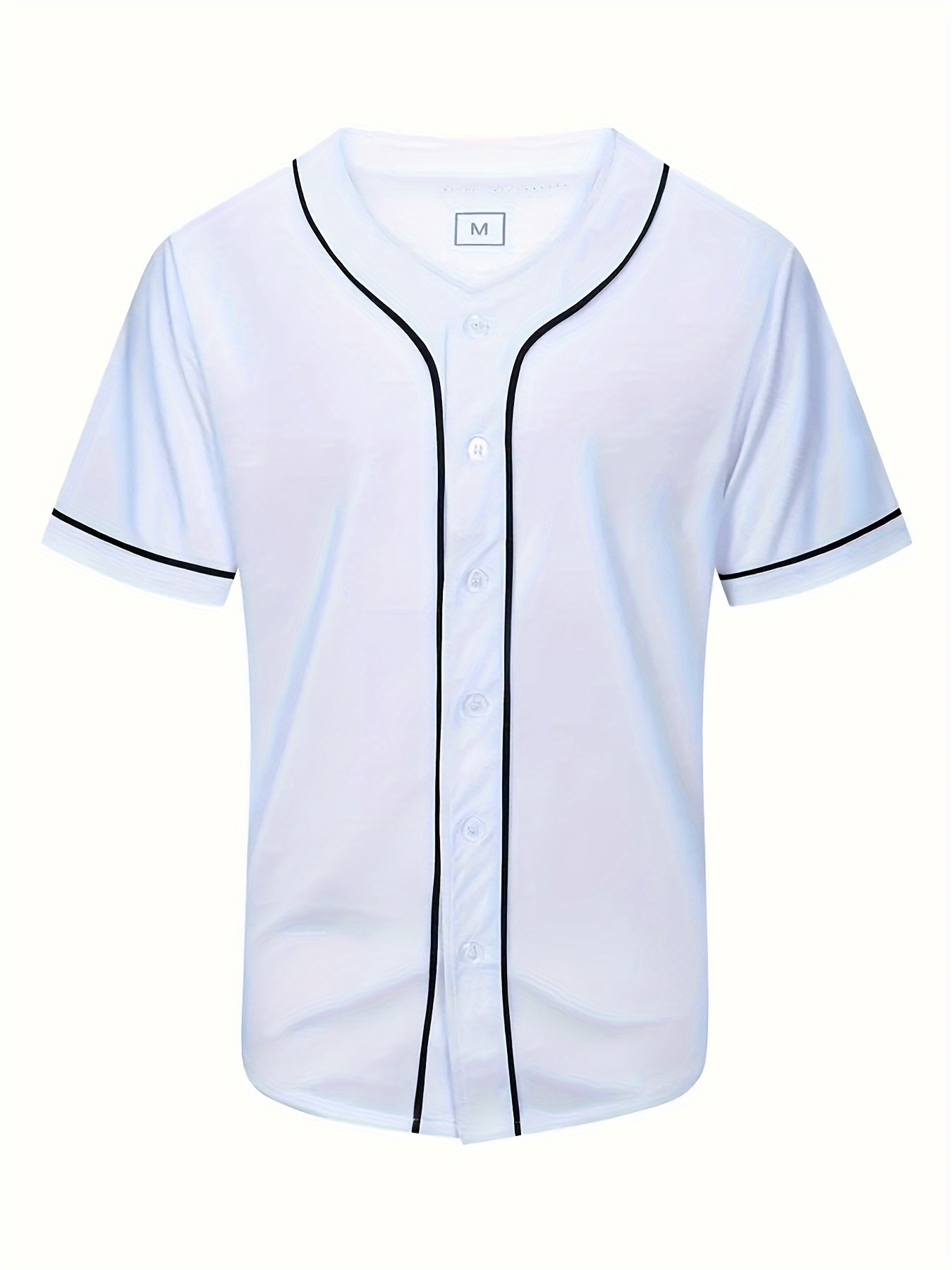 *'s Blank Baseball Jerseys Plain Casual Short-sleeved Button T-Shirts,  Breathable Sports Uniform for Training Competition