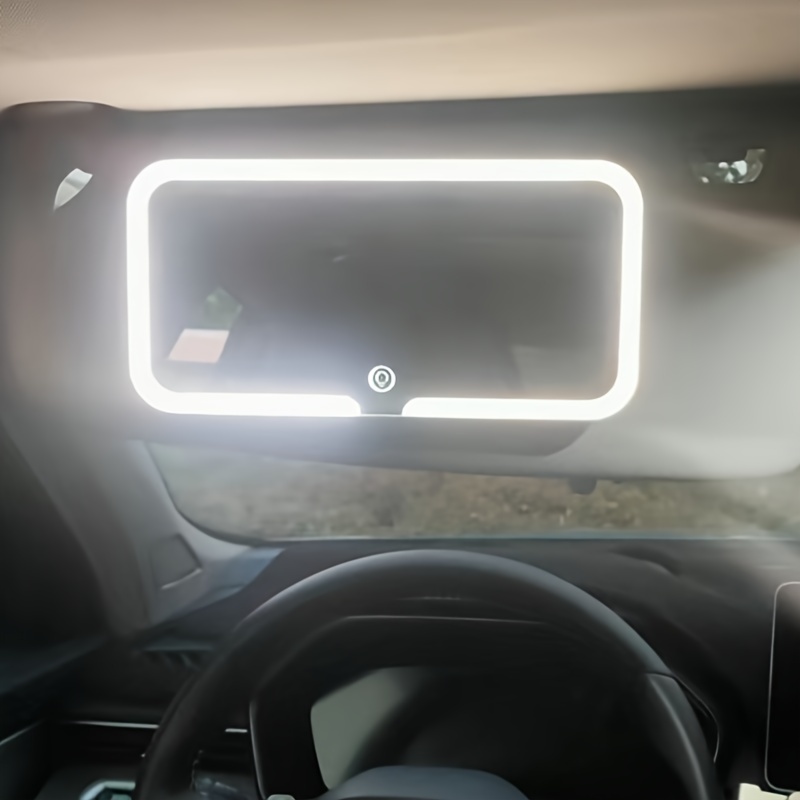 

Universal Fit Led Vanity Mirror For Car, High Definition Sun Visor Mirror With Touch Sensor, 3 Brightness Settings, Flat Lens, Glass Material, Adjustable Illuminated Makeup Mirror For Car, Truck, Suv