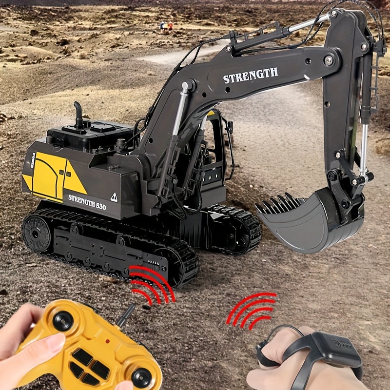 [RC Excavator] 1:20 Scale Alloy RC Excavator Toys | Remote Control Construction Vehicle, Metal Shovel, Battery Powered, Digging Arm | Birthday Gift, Easter Gifts For Adults Boys Kids