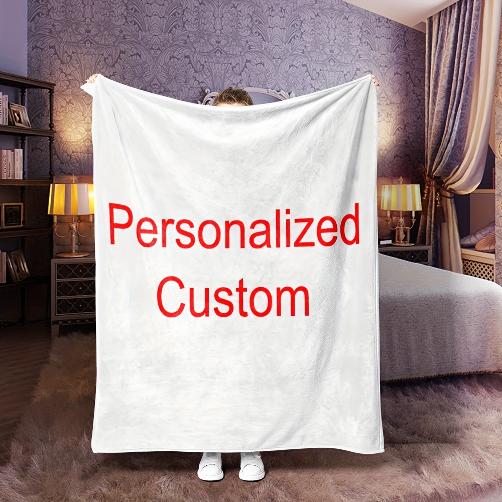 

Custom Personalized Flannel Throw Blanket - Soft, Warm & Lightweight For Couch, Bed, Travel, Camping & More - Allergy-friendly, Machine Washable