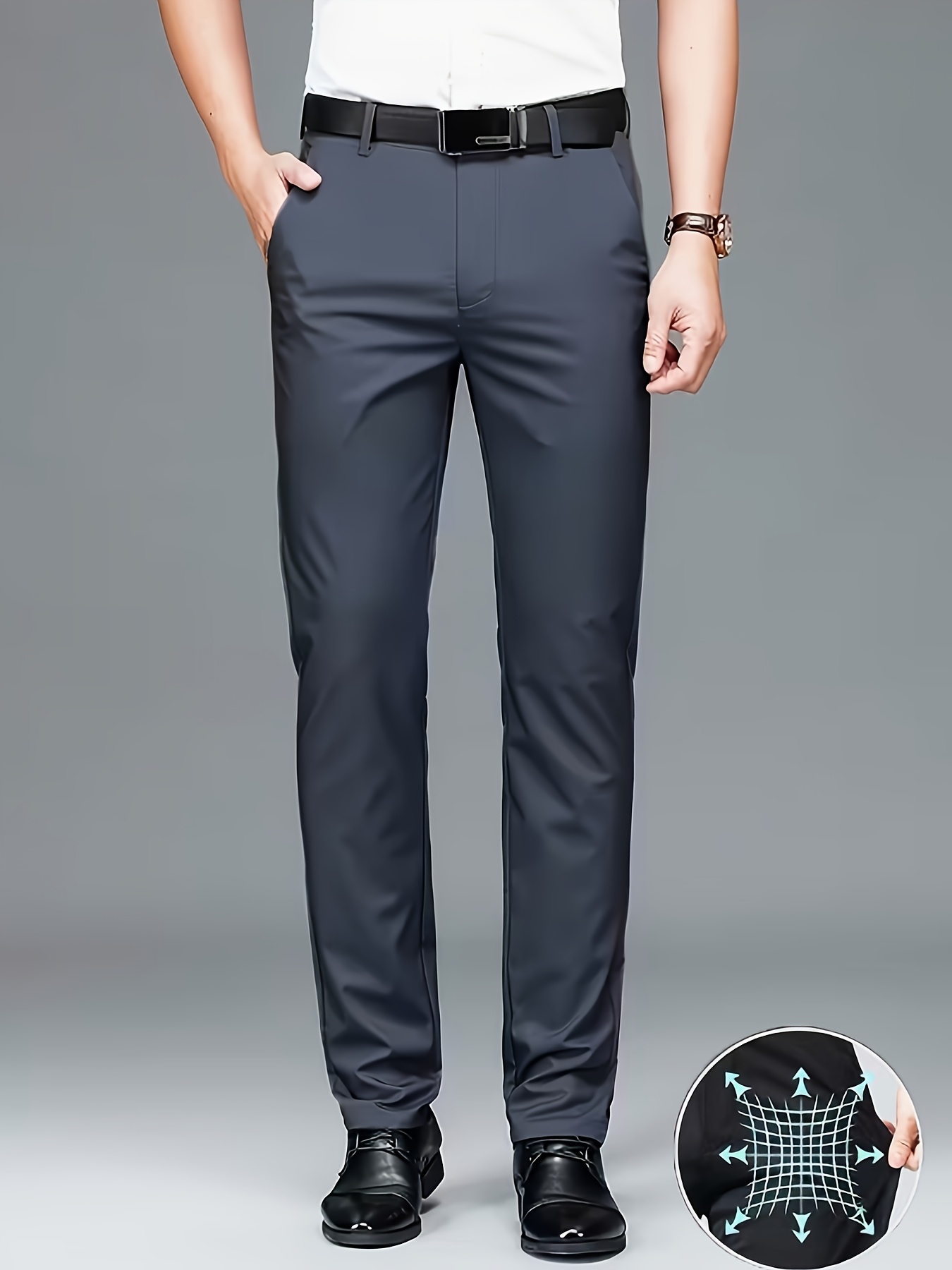 Suit Trousers | Stretch Slim Fit | Wrinkle-Resistant Dress Pants | Versatile for All Seasons And Occasions, Smooth Texture