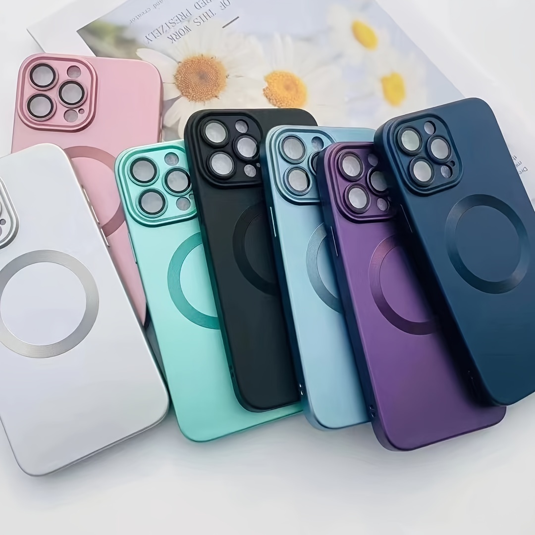 

15 Magnetic Suction Mobile Phone Case 14promax Full Cover Ultra-thin Anti-fall With Lens Film For Iphon11 15 14plus
