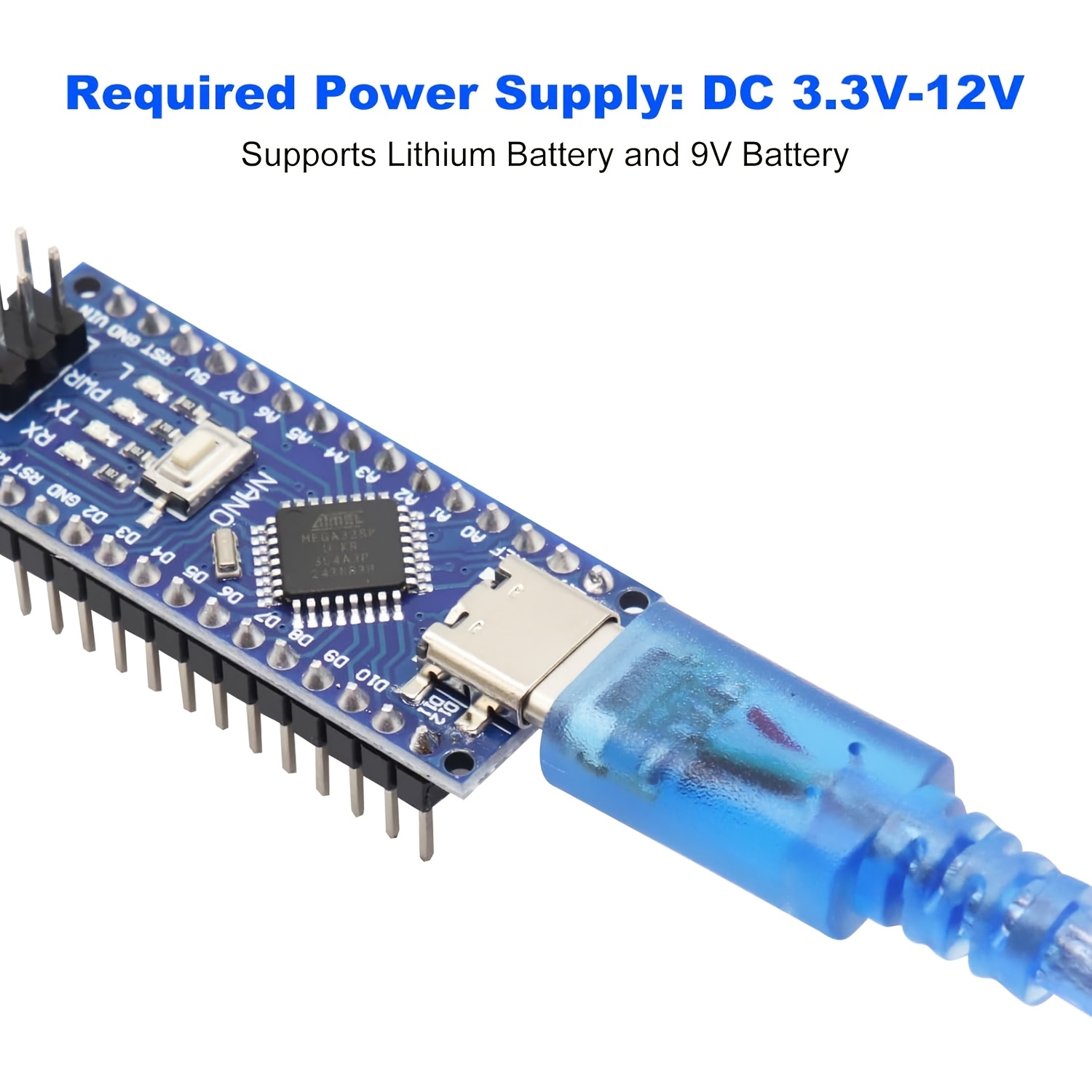 3 шт. нано v3.0 плата з мікроконтролером  328p/ch340g 5v 16m, usb c  , 3 шт. usb кабелі для   ide/pwm/spi Опис товару 4