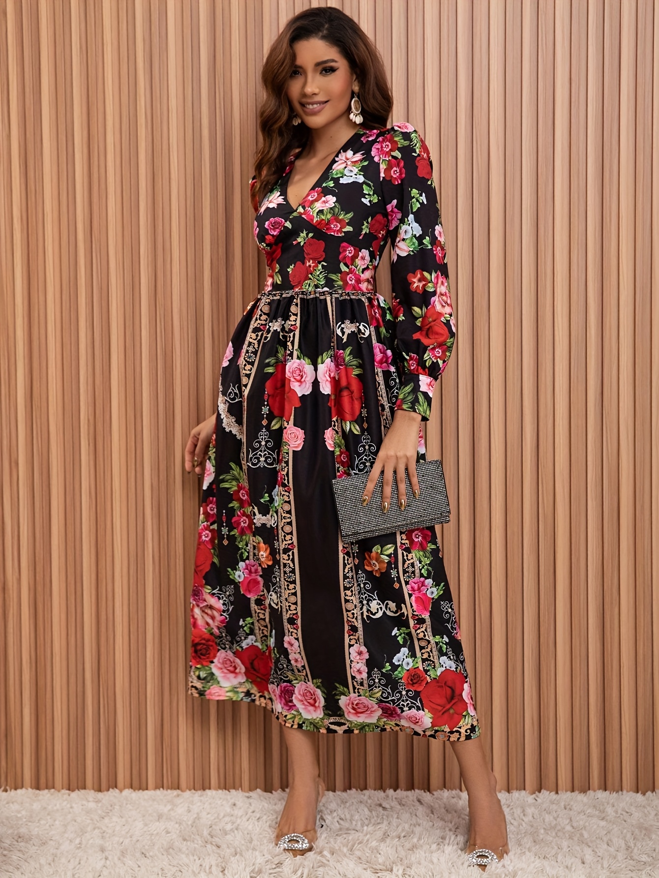white christmas dresses PRETTYGARDEN Women's Summer Maxi Dress Casual Wrap Floral Boho Short S