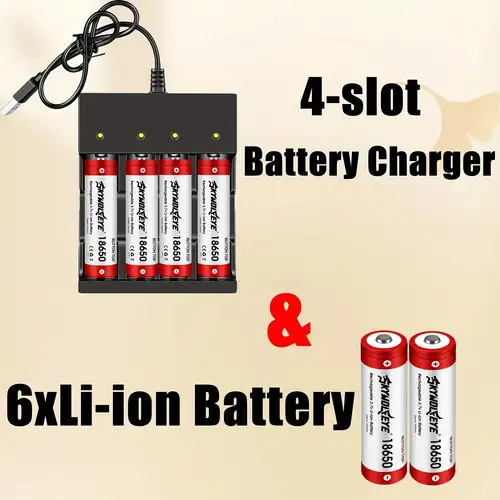 Skywolfeye 14500 Li-ion Batteries 1200mAh 3.7V Rechargeable - Smart Charger Lot