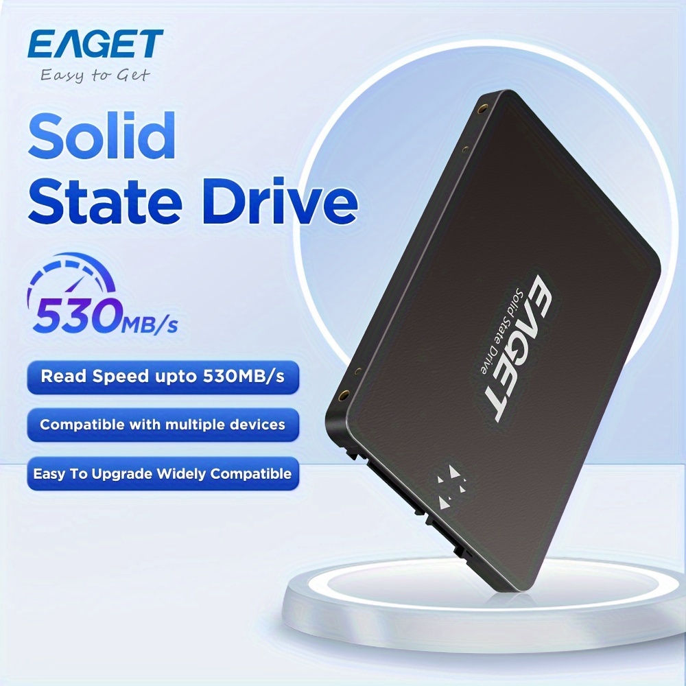 

Eaget 2.5" Sata3.0 Internal Ssd – Solid State Drive – 240gb/120gb Capacity, Up To 530mb/s Read, 500mb/s Write – Compatible With Pc, Laptop – Quick Memory For Faster Performance