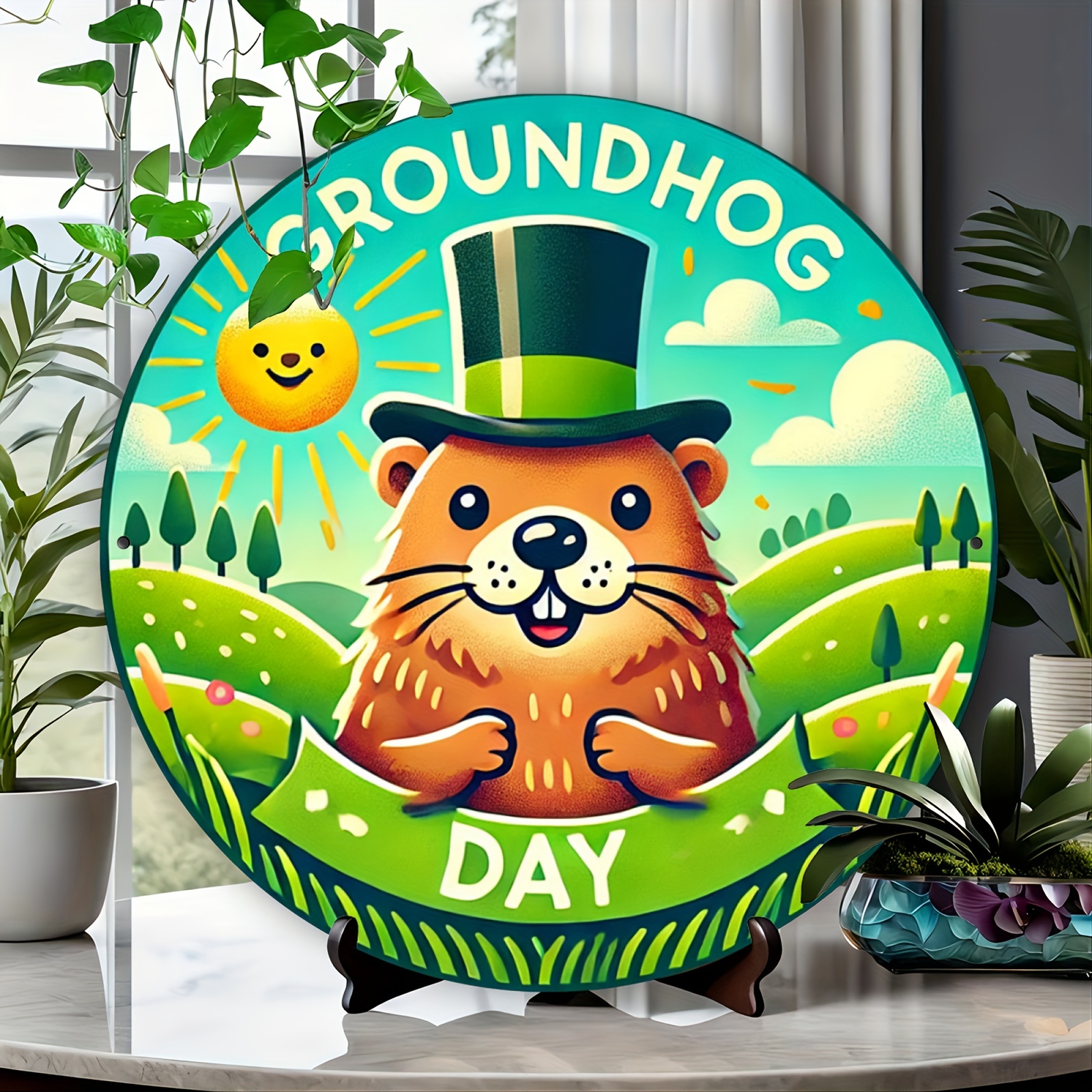 lovely groundhog metal tin sign vintage poster painiting Temu