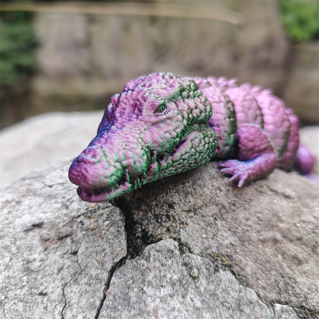 3D Printed Jointed Crocodile Model, 26CM Large Size, Made of Other  Plastic Material, with Garden Water Scene Decoration, for C