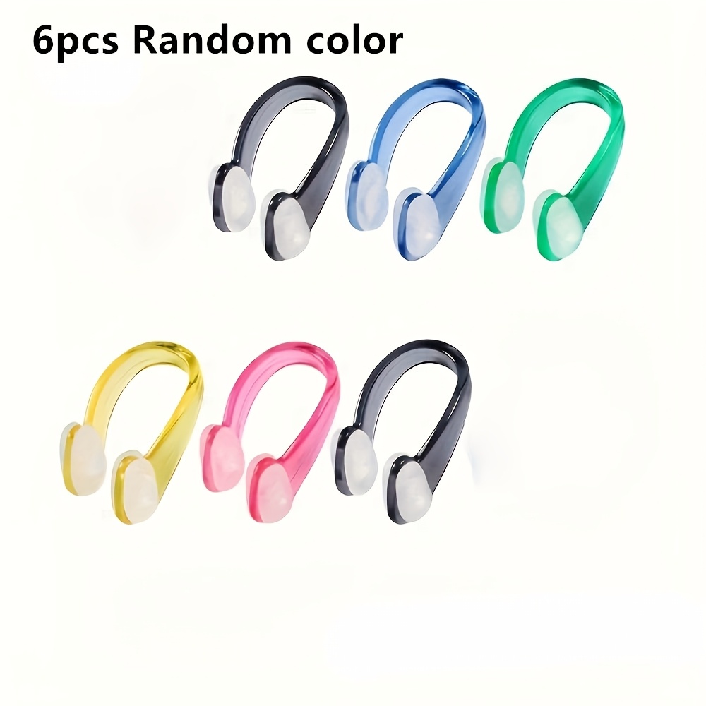 TEMU 3/6 Random Color Swimming Nose Clips, Water Swimming Sports, Comfortable Waterproof And Anti-slip, Suitable For Swimming And Diving, Attached
