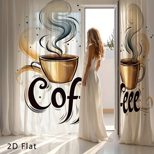 item picture 2d flat 2d flat 2d flat set of 2 flat coffee patterned curtains translucent drapes for the living area entrance curtains lightweight kitchen curtains extended blackout drapes temporary light blocking curtains 2d flat