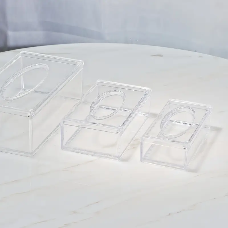 1pc sleek european style transparent acrylic tissue box holder durable wear resistant smooth dispensing design ideal for living room dining room bathroom decor bathroom accessories european style holder clear acrylic material toilet paper holders Product details 5