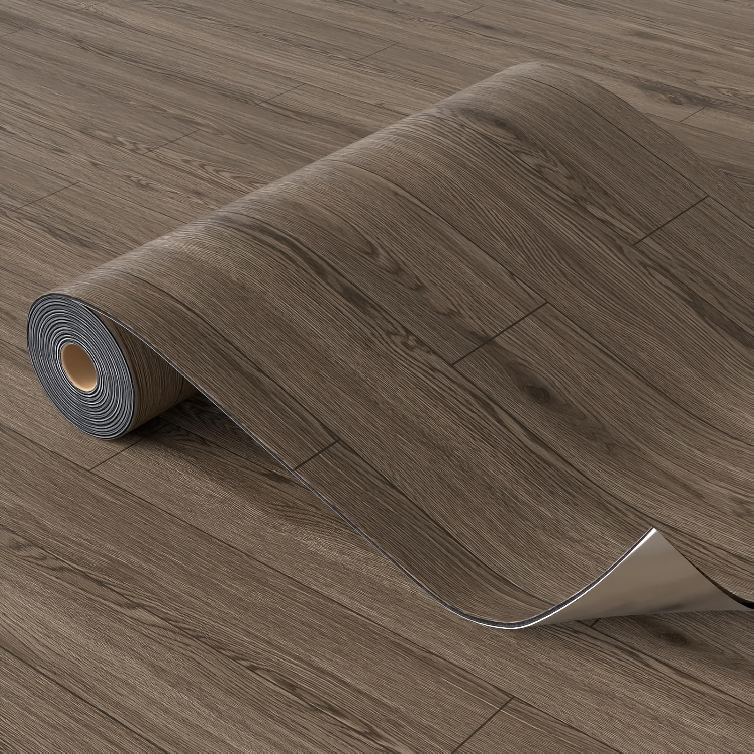 1 roll 118 inches x 15 75 inches thickened 3d textured wallpaper retro wood grain vinyl floor sticker self   and removable   peel and stick tiles waterproof wear resistant easy to clean suitable for indoor use   cover   decoration renovation floor makeover