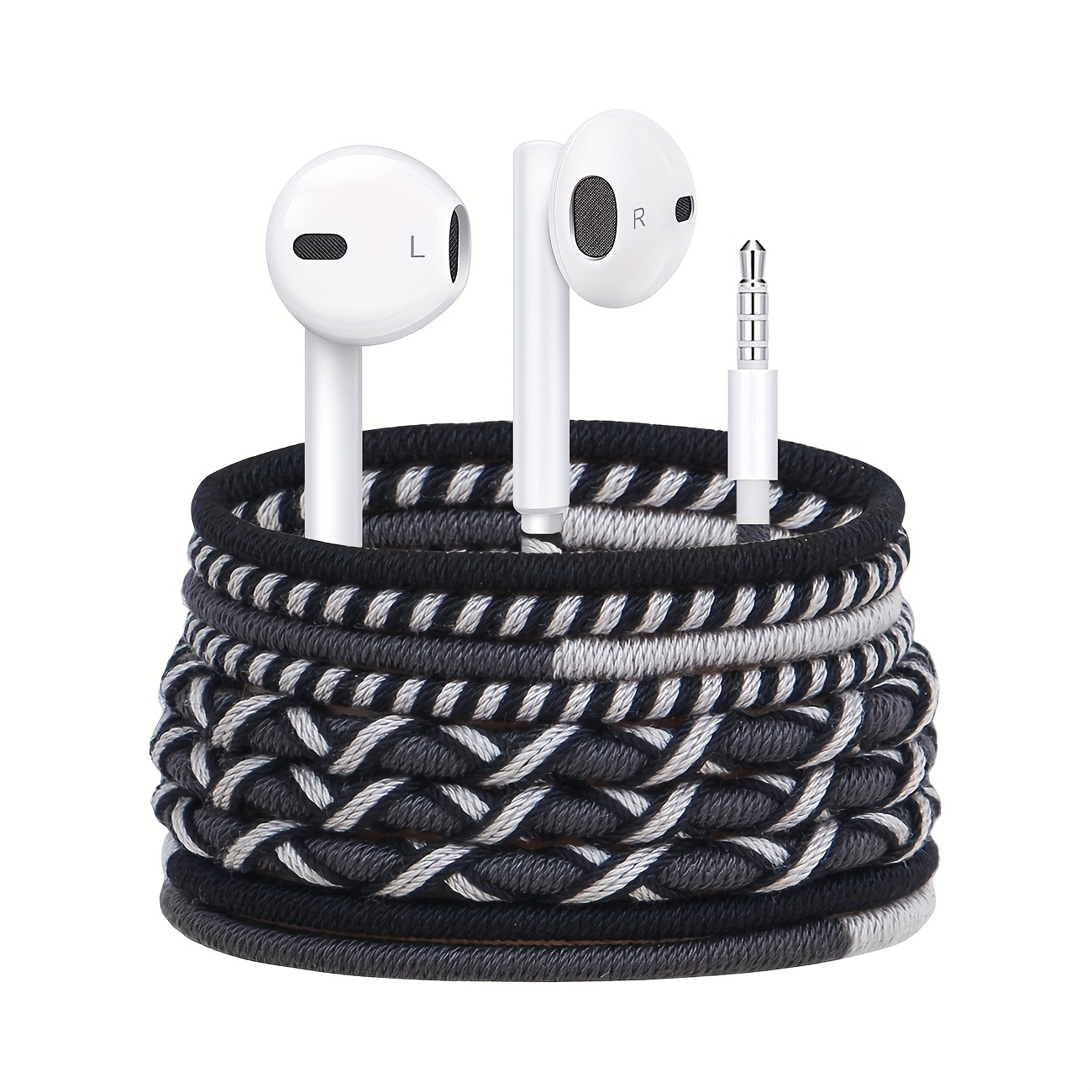 Image of Urizons 3.5mm Thread Wrapped Wired In-ear Headphones - Colorful Fabric Braided Earphones Free Cord Earbuds With Mic For Ios&