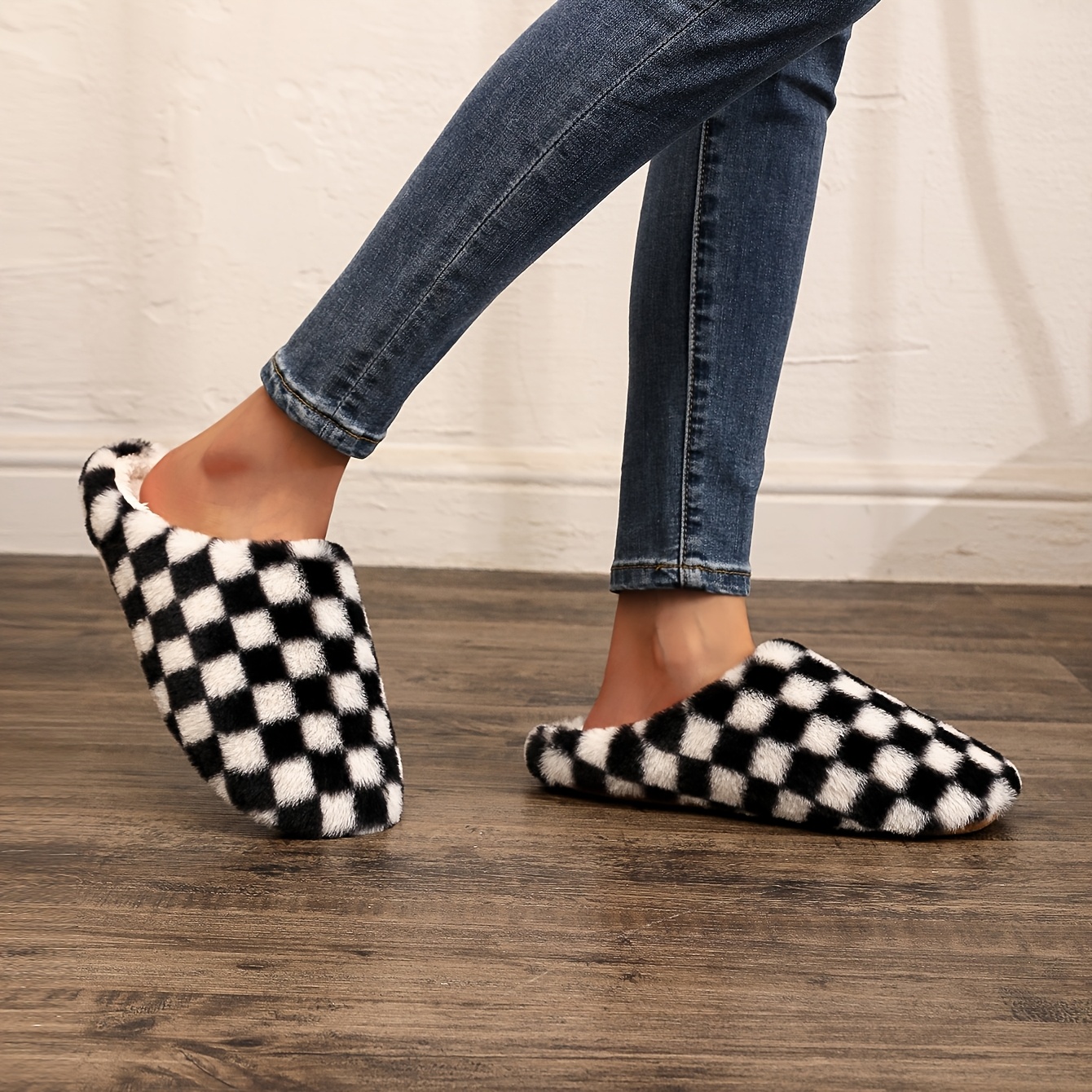 TEMU Women's Rabbit Soft Comfortable Non-slip Quiet Slip-on Autumn/winter Home Slippers, Women Shoes