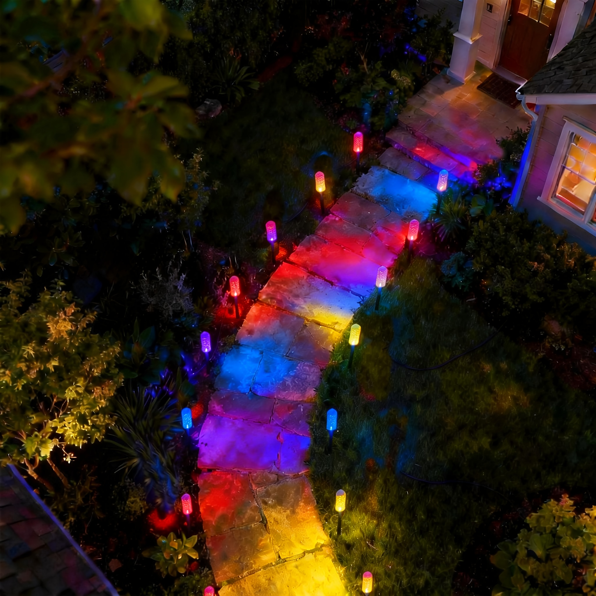20/10pcs Solar Garden Crystal Lights | Outdoor Lawn Lights With 8 Lighting , Daytime Auto-off, Night-on, Multicolor, Semi Flush Mount, Crystal Embellishment Ipx4