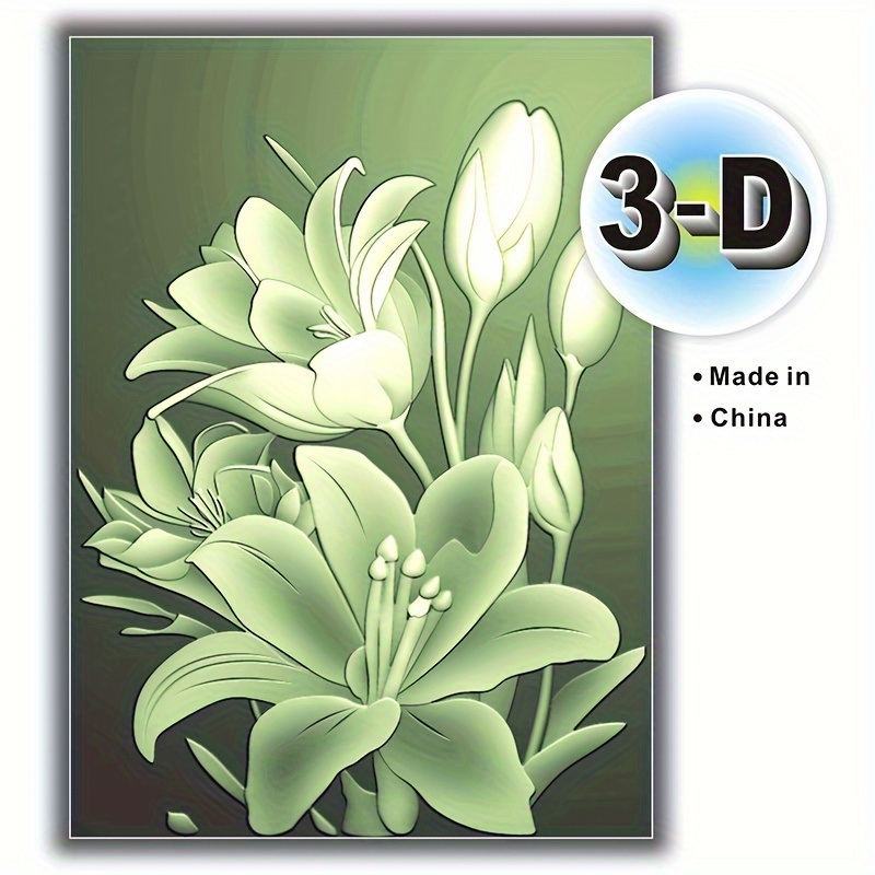 

1pc Elegant 3d Lily Flower Embossed Folder - Transparent, Plastic, For Greeting Cards & Crafts, Flower Card