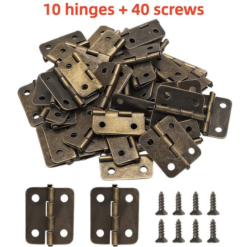 10/30/50pcs 18*16mm Mini Hinge Retro Decoration Hinges With 40/120/200pcs Replacement Screws For Crafts Wooden Box Jewelry Chest Cabinet