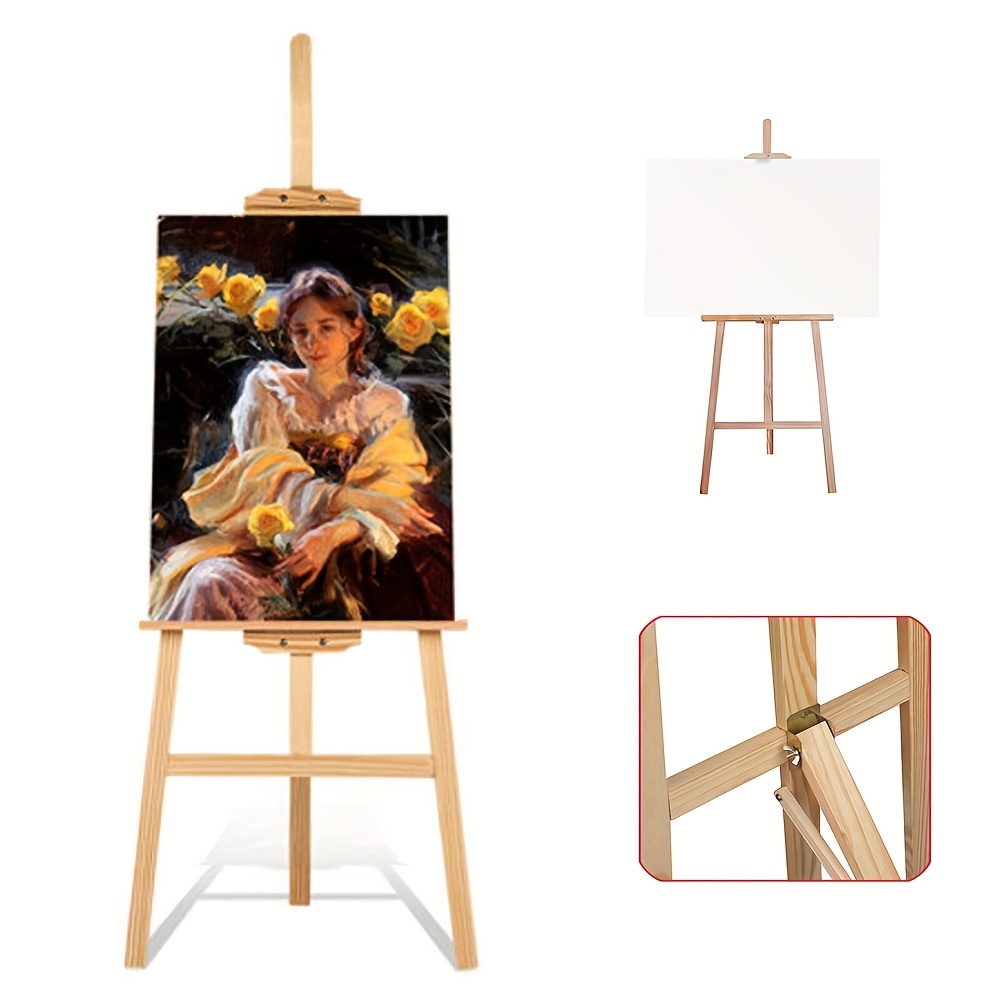 E-shop Künstlerstaffelei - Holz-Studio-Staffelei Bodenstaffelei, faltbare Staffelei für Malerei, Ausstellung, Hochzeit, Skizzieren, 1,5 m/59 Zoll Höhe