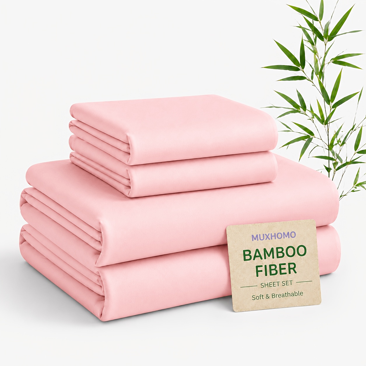 TEMU Parure de drap de lit rafraîchissante en bambou 3/4 pièces pour personnes qui ont chaud, enfants - Linge de lit doux et respirant en bambou avec