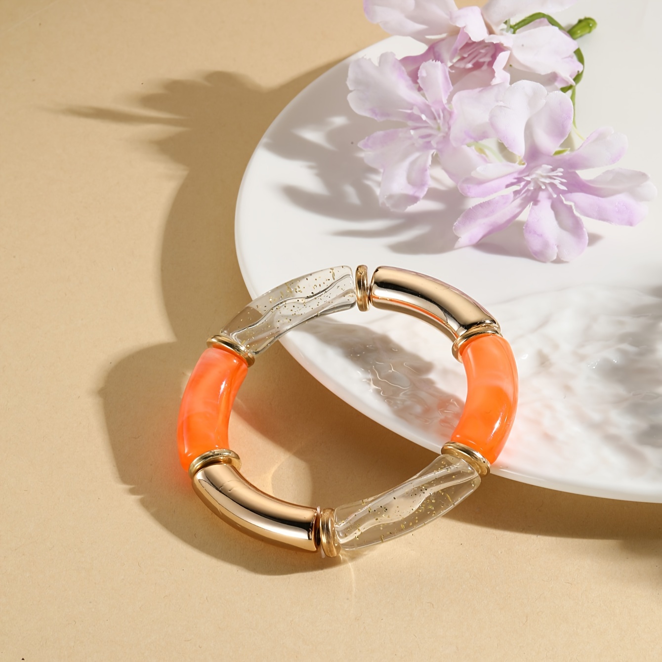 Bracciale Bohémien Colorato In Resina - Gioiello Acrilico Elegante Per Donne, Regalo Compleanno O Matrimonio, Fatto A Mano