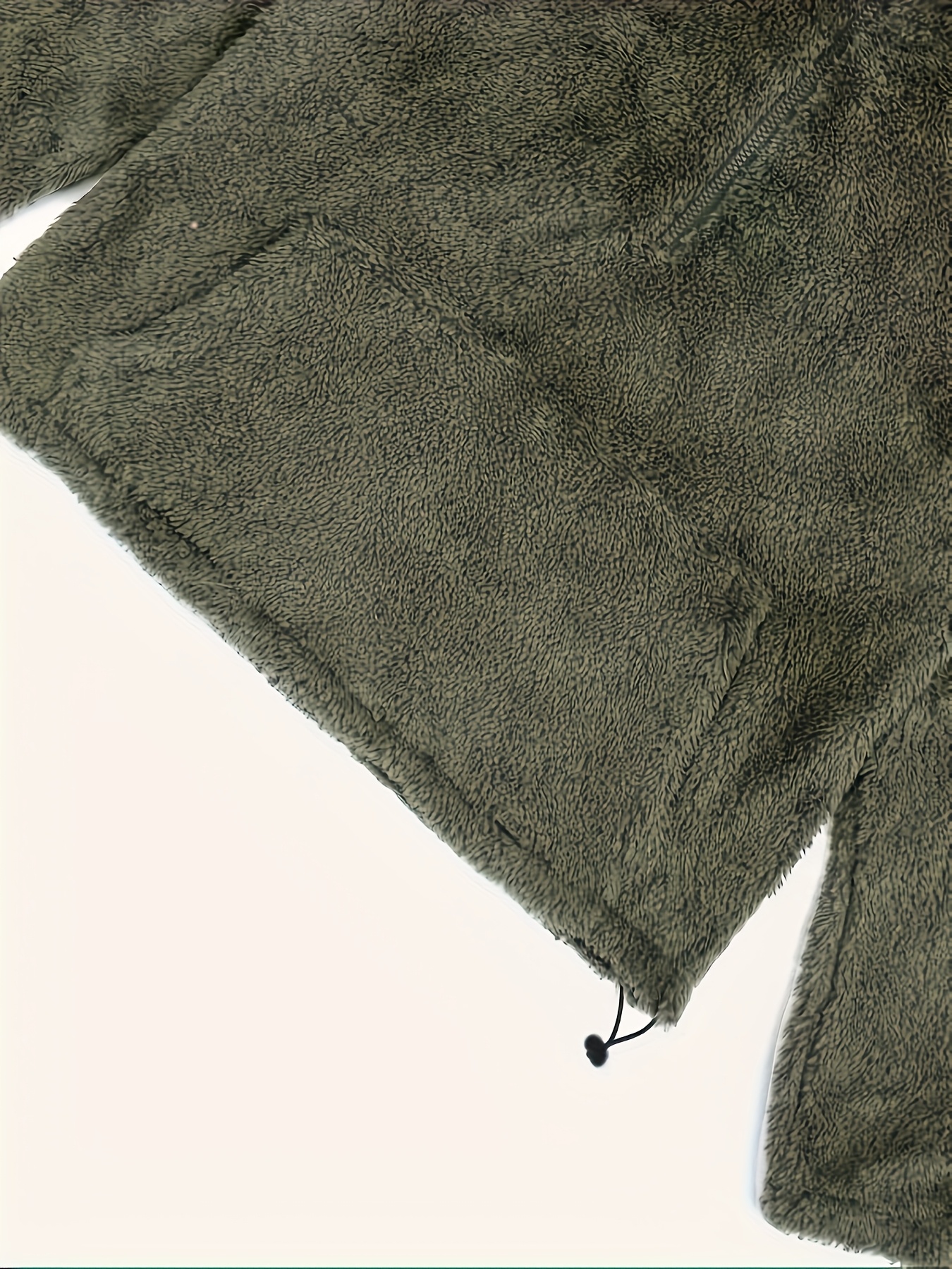 womens winter warm plush sweater with front zipper pockets cozy round neck pullover solid color casual sweatic for fall winter layering machine washable no stretch olive green 4